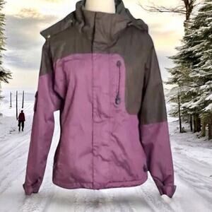 Predator Wear Jacket XS Purple Gray Removable Hood Insulated Ski Coat Parka